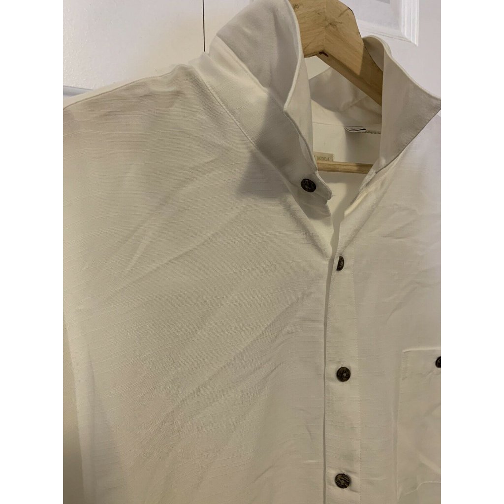 New Moda Campia Moda Button Shirt Men’s Sz Xxl White Short Sleeve Nwt